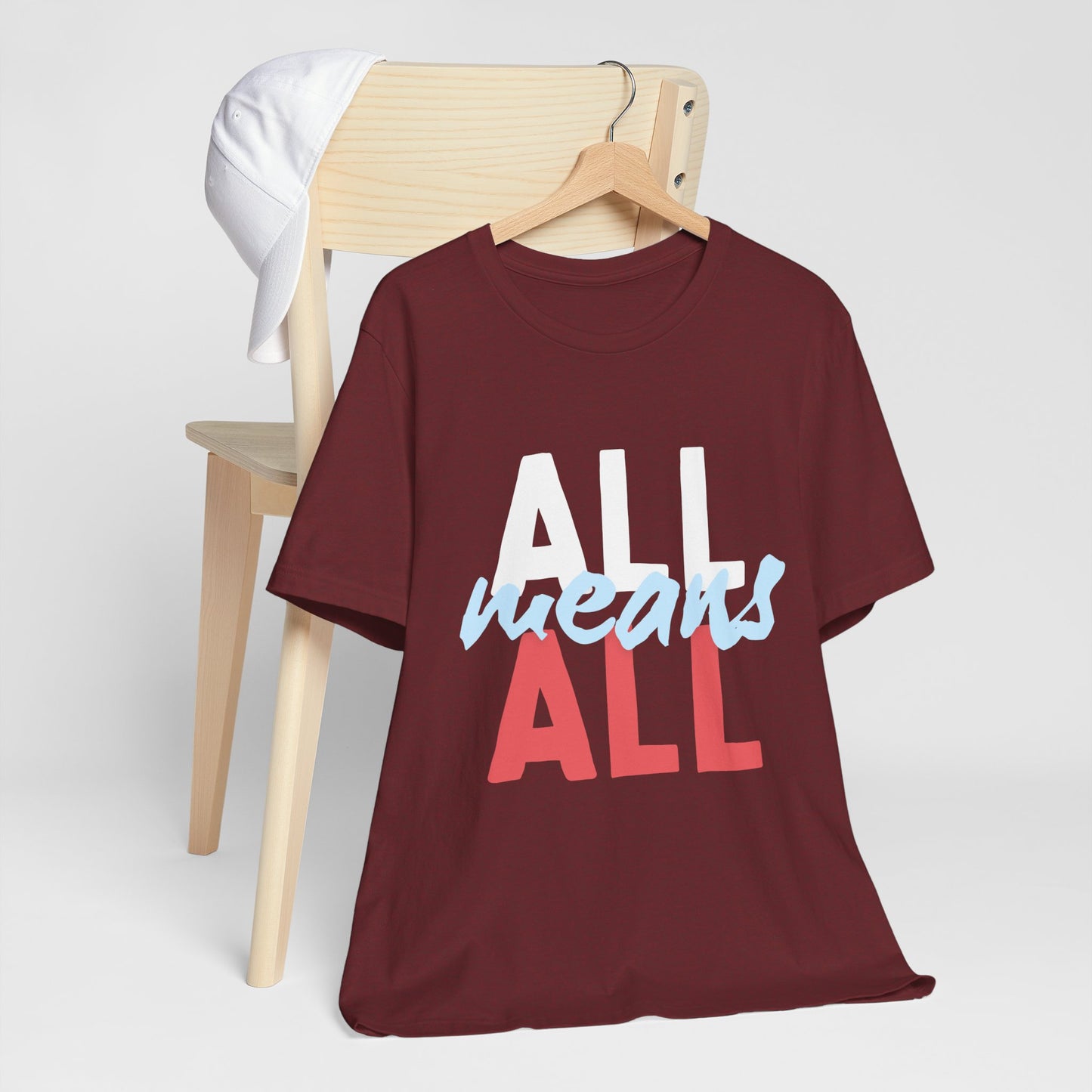 All Means All Unisex Jersey Short Sleeve Tee - Casual Statement Tee for Inclusivity